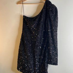 Fashion Nova Sequin Mini Dress Black Size 2X